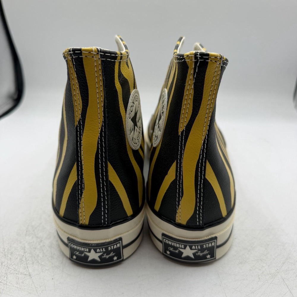 Converse Chuck 70 Hi Zebra Print Shoes Mens Sz 11.5 Leather Vivid Sulfer Yellow - Picture 8 of 11